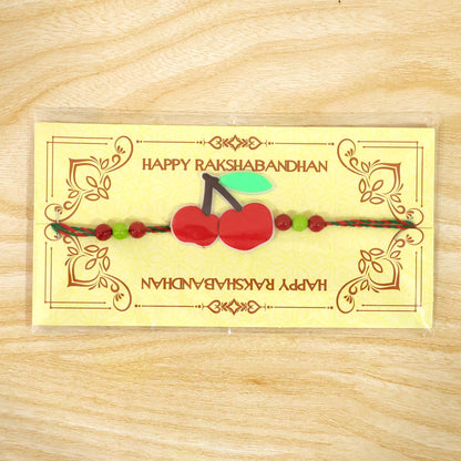 Cherry Fruit Kids Rakhi with Colorful Beads for Brother (5pcs)