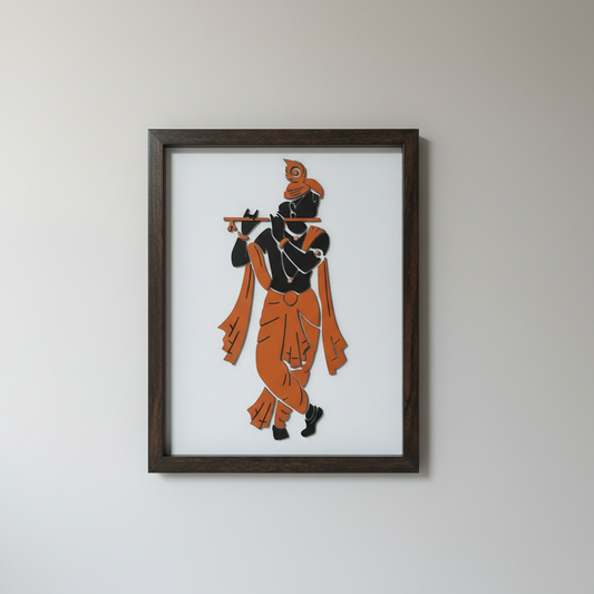 Krishna Wall Art Frame | Premium Minimalist Spiritual Wall Art for Living Room, Bedroom & Meditation Space