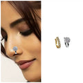 CZ Clip-On Nose Ring Set – Non-Piercing Cluster & Line Combo