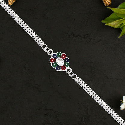 Close-up of Colorful Petal Rakhi Detailing