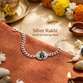 Shreenathji Designer Rakhi Bracelet Silver Finish