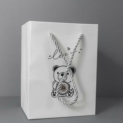 White Teddy Bear With Eternal Rose Gift Box | Romantic Love Gift for Her & Couples