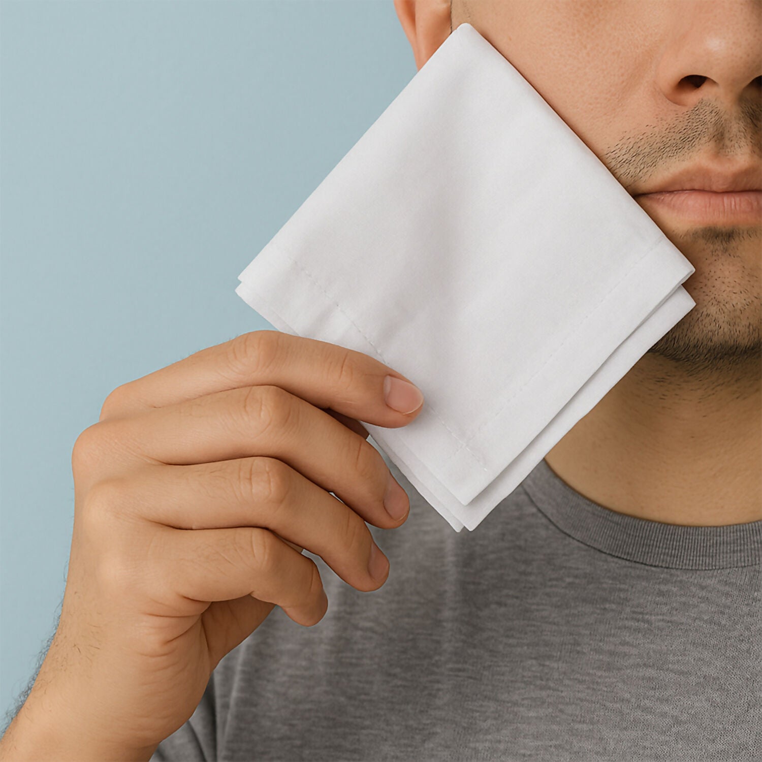 Set of 12 White Cotton Handkerchiefs for Men & Women – Soft & Absorbent Daily Use Hanky