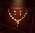 Gold-Tone Heart Necklace Set – Elegant Jewelry for Special Occasions