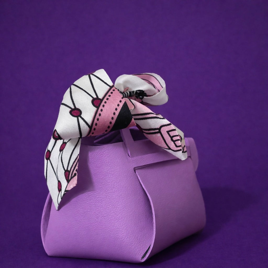 Mini Handheld Bag for Women with Bow Design | Compact Casual & Gift Purse (PURPLE)