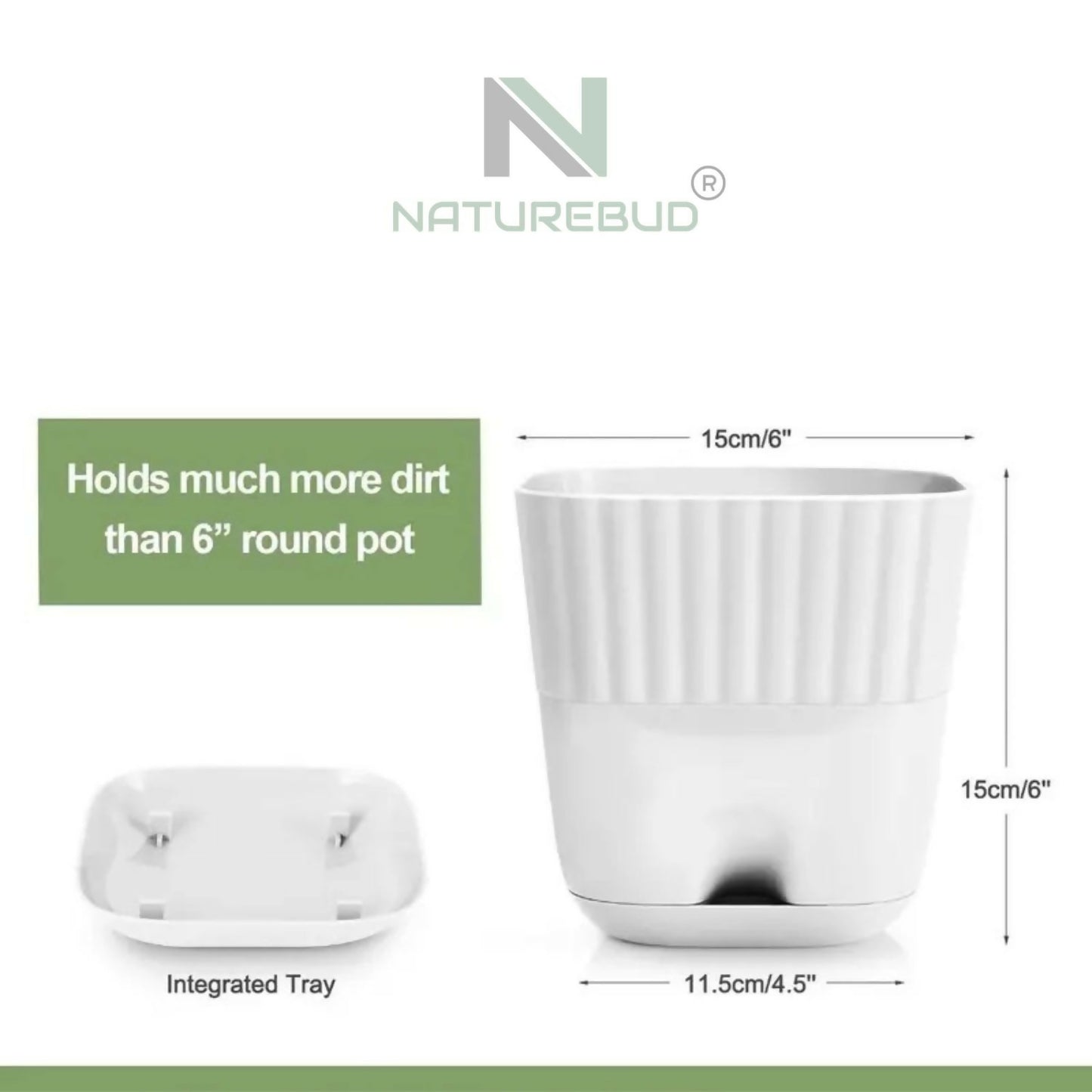 ELITEGROW SQUARE FLOWER POT (PACK OF 5)