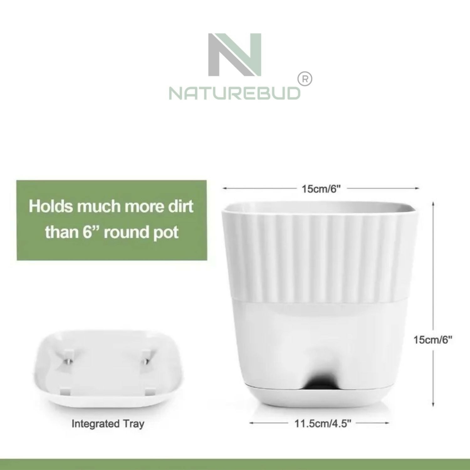 ELITEGROW SQUARE FLOWER POT (PACK OF 5)