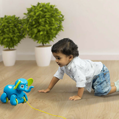 Funskool Giggles Alphy the Elephant Pull-Along Toy – Walking & Activity Toy for Toddlers
