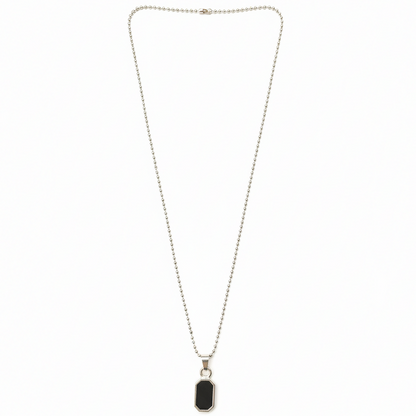 Octagon Shape Black Inlay Pendant Necklace for Men