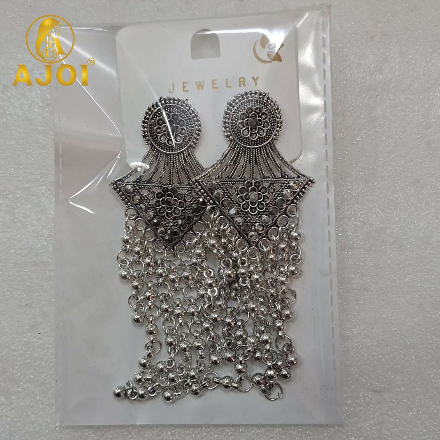 Vintage Floral Silver Earrings