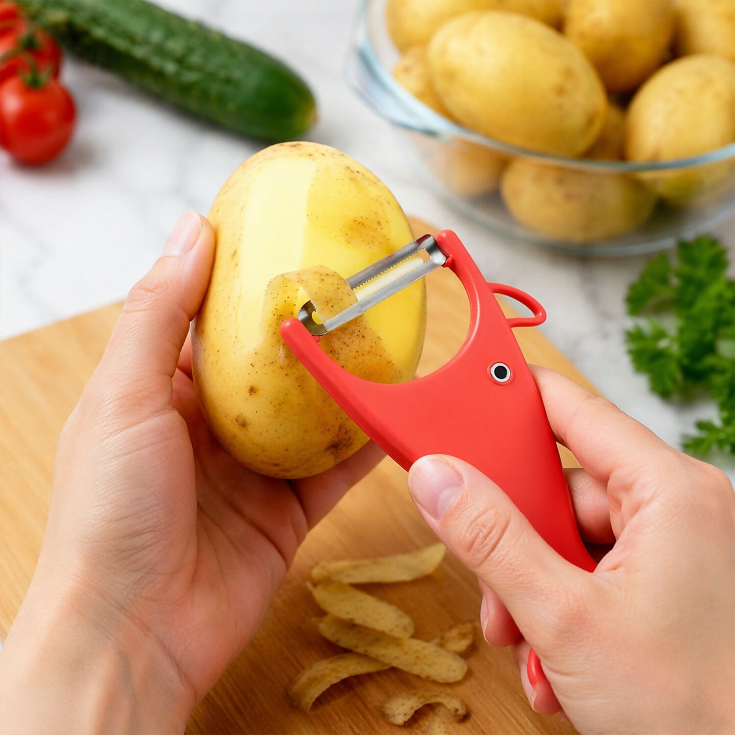 Multi Color Fish Shape Vegetable Peeler with Sharp Stainless Steel Blade Tool (Pack Of 3)