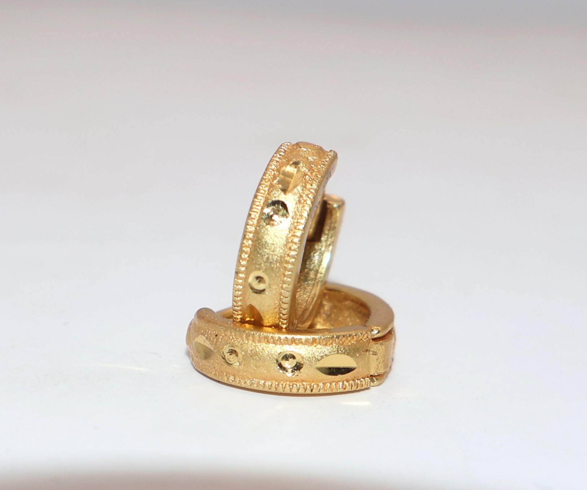 Gold Hoop Earrings kan bali with AD Bali