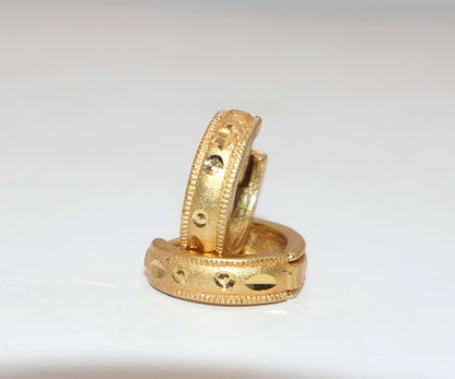 Gold Hoop Earrings kan bali with AD Bali