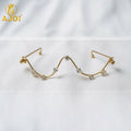 Gold Plated Crystal Wave Goggles – Elegant Fashion Accessory