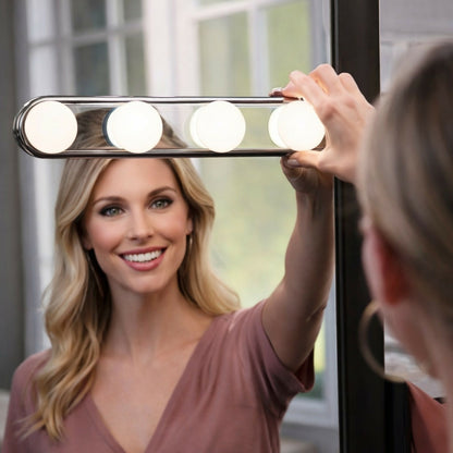 LED Vanity Mirror Lights Strip for Makeup, Dresser & Bathroom – 4 Bulbs