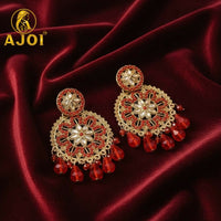 Red Floral Earrings