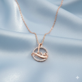 Rose Gold Plated Love Circle Necklace – Elegant Romantic Pendant