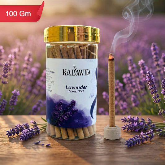 Lavender Dhoop Sticks Jar for Calm Fragrance & Relaxing Home Ambience (100 Gm)