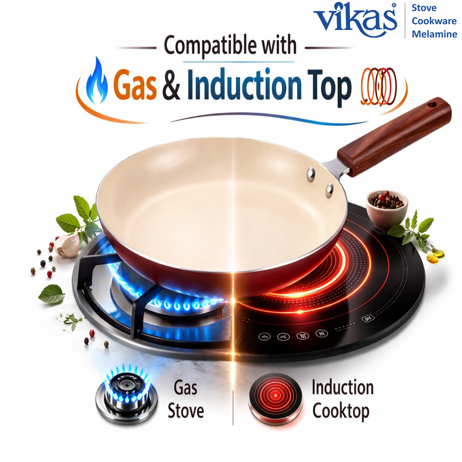 Vikas Ceramic Dosa Tawa brown cooking surface close-up