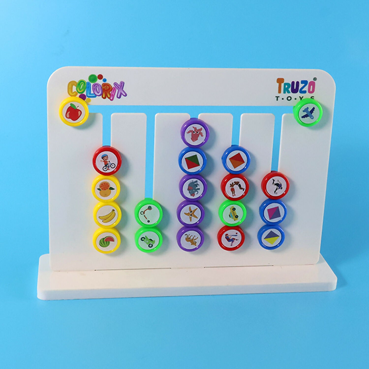 Truzo Toys Colorix – Color Matching Slide Puzzle Board Game for Kids (STEM Early Learning Toy)