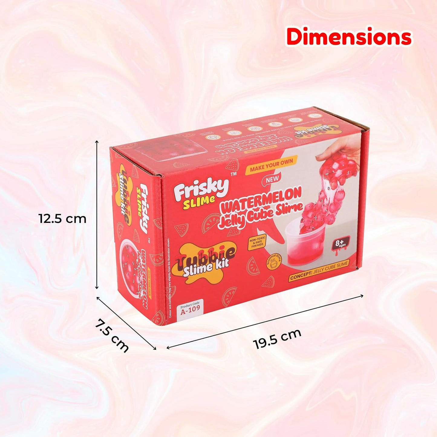 Watermelon Jelly Cube Slime Making Kit for Kids – DIY Tubbie Slime Kit with Activator