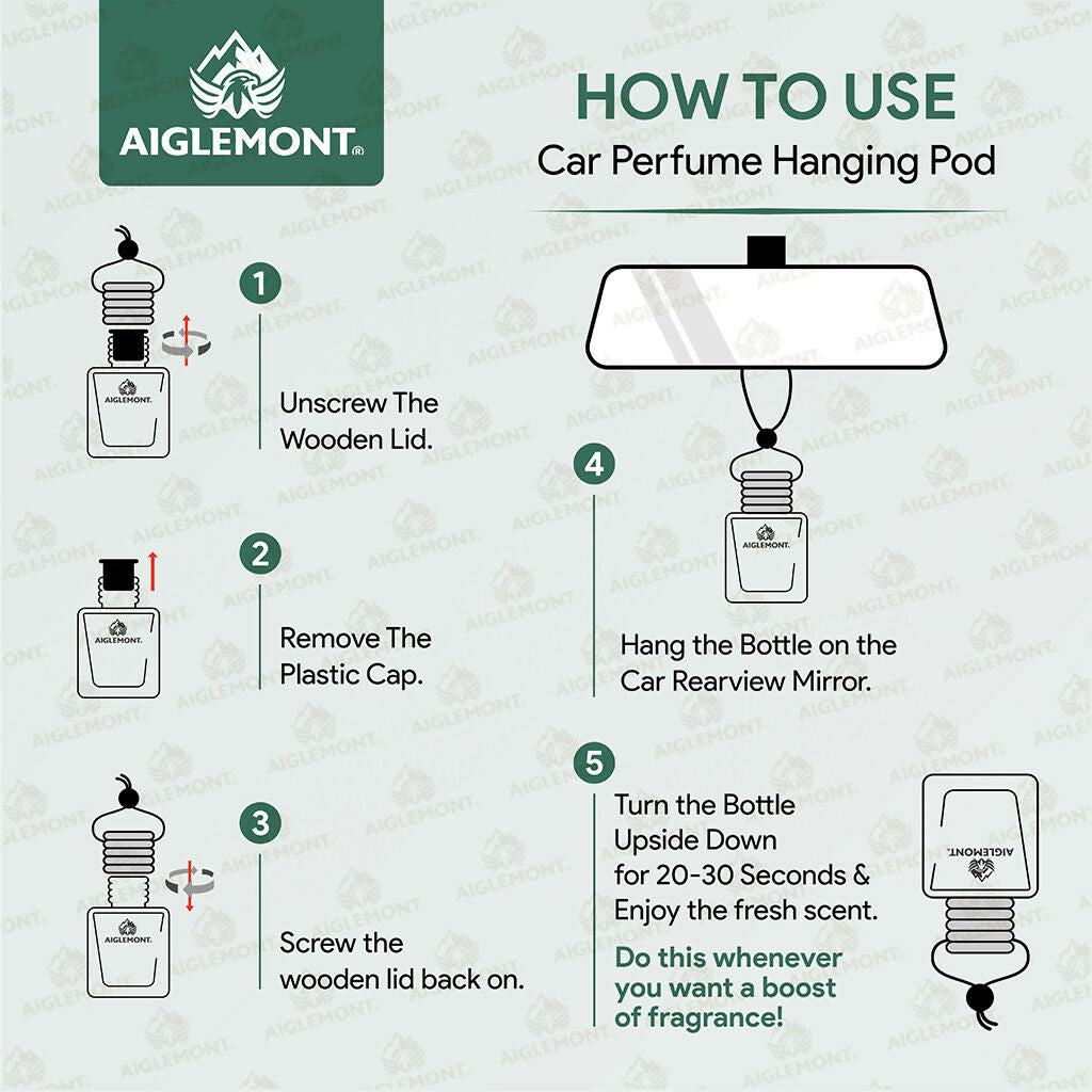 Aiglemont President Car Perfume Hanging Pod 10ml | Long-Lasting Car Air Freshener | Premium Car Interior Accessory
