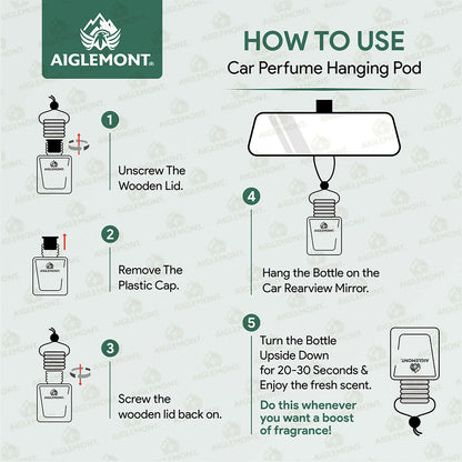 Aiglemont President Car Perfume Hanging Pod 10ml | Long-Lasting Car Air Freshener | Premium Car Interior Accessory