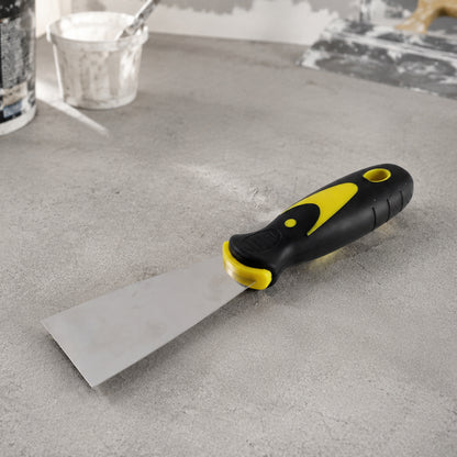 Stainless Steel Wide Blade Putty Knife Scraper with Ergonomic Handle (1 Pc)