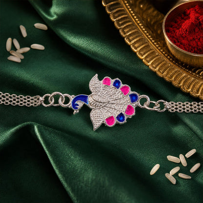 Peacock Stone Chain Rakhi Bracelet for Raksha Bandhan (10pcs)