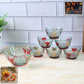 Glass Dessert Bowl Set – 7 Pc Rose Design | Serve Stellar