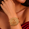 Trendy Fish Design Gold Cuff Kada with Intricate Detailing and Bold Elegance