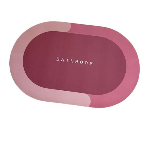 Premium Soft Anti-Slip Bathroom Floor Mat for Home – Quick Dry Water Absorbent Bath Rug with Non-Slip Rubber Backing, Modern Oval Design in Multicolor Shades – Washable Bathroom Mat for Home, Hotel & Spa Use