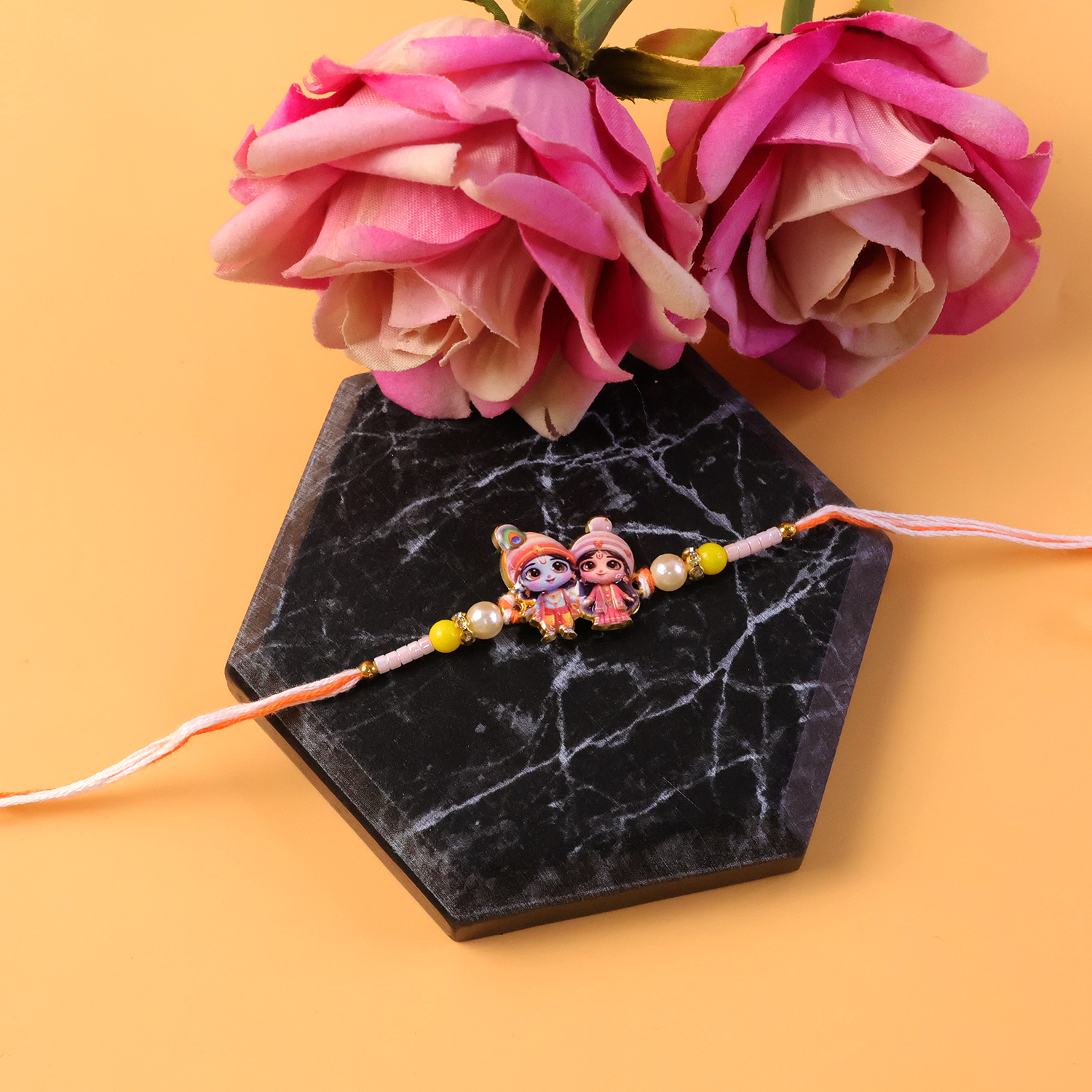 Lord Krishna Radha Rakhi Devotional Gift for Brother (10pcs)