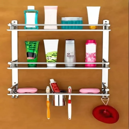 6 in 1 Wall Mounted Storage Shelf Organizer Rack for Bathroom & Kitchen Use