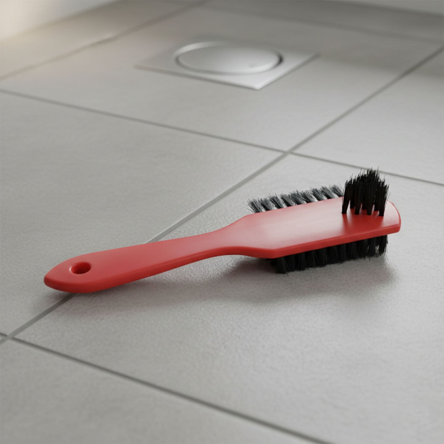Shoe cleaning brush with attached handle