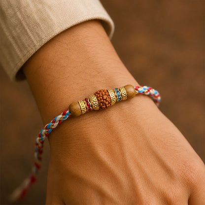 Graceful Pastel Pearl Rakhi with Fine Beads and Premium Raksha Bandhan Charm