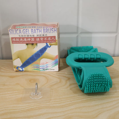 Silicone Body Scrubber Bath Belt Dual Handle Back Exfoliating Strap (1 Pc)