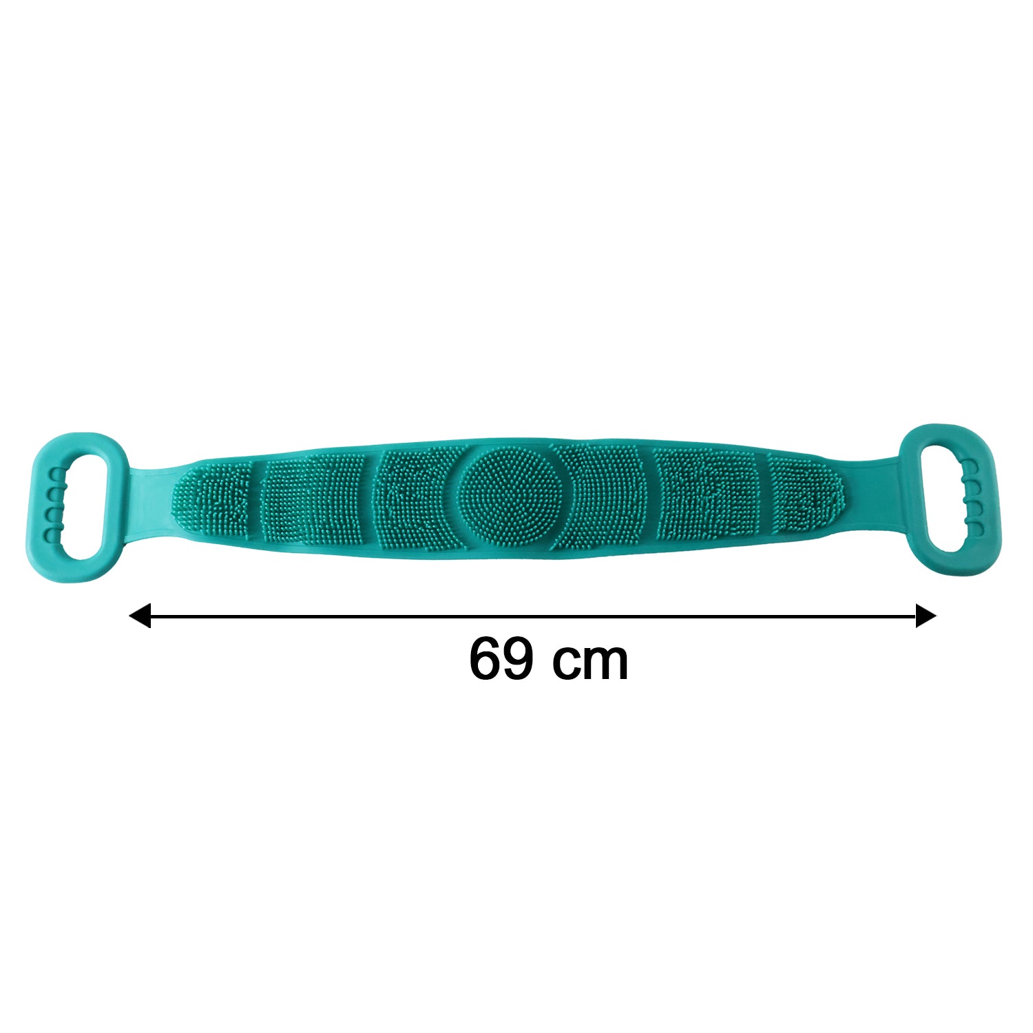 Silicone Body Scrubber Bath Belt Dual Handle Back Exfoliating Strap (1 Pc)