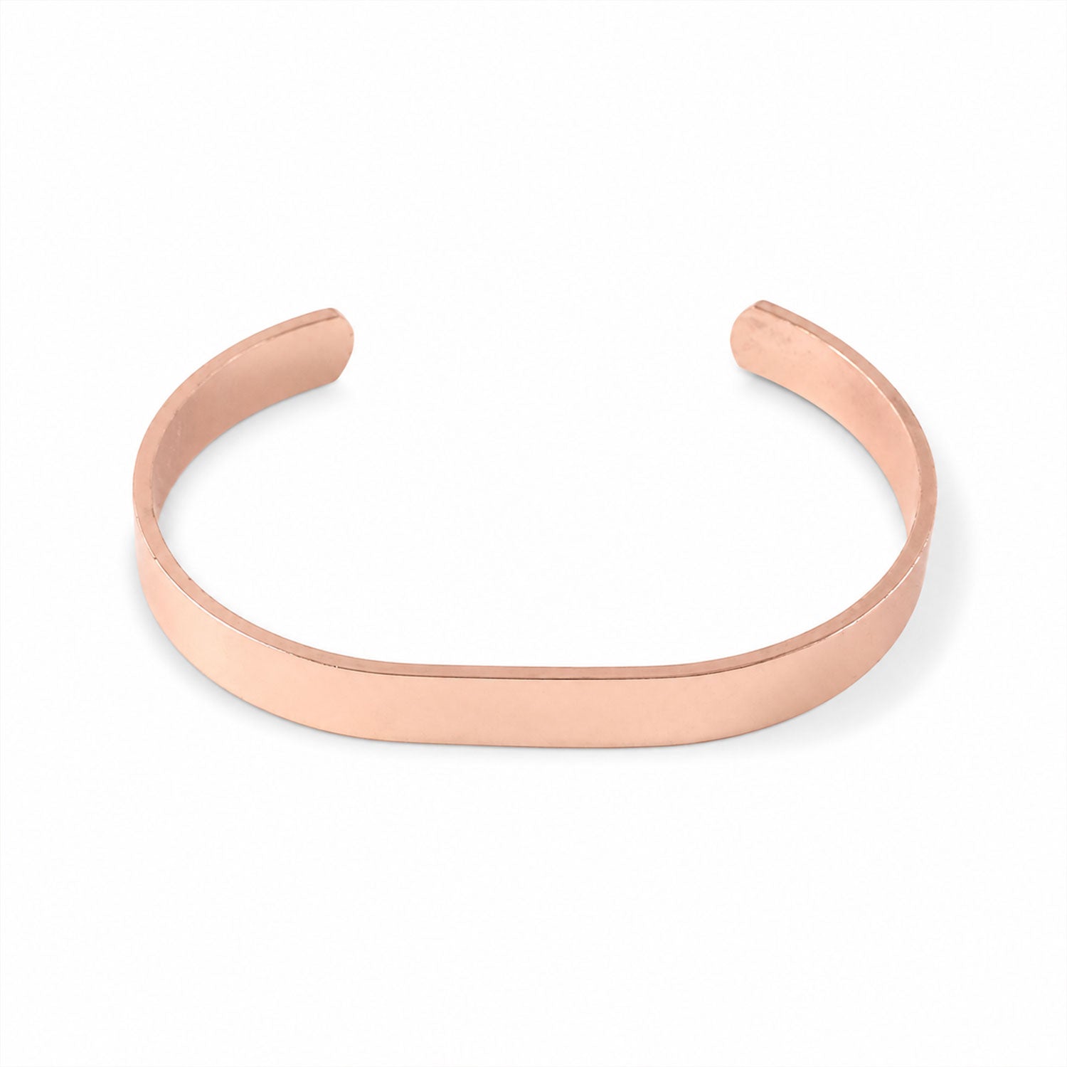 Open cuff design of the personalized rose gold kada.