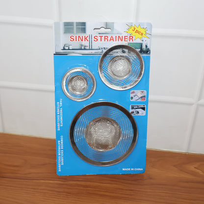 Stainless Steel Sink Drain Strainer Set (3 Pc)