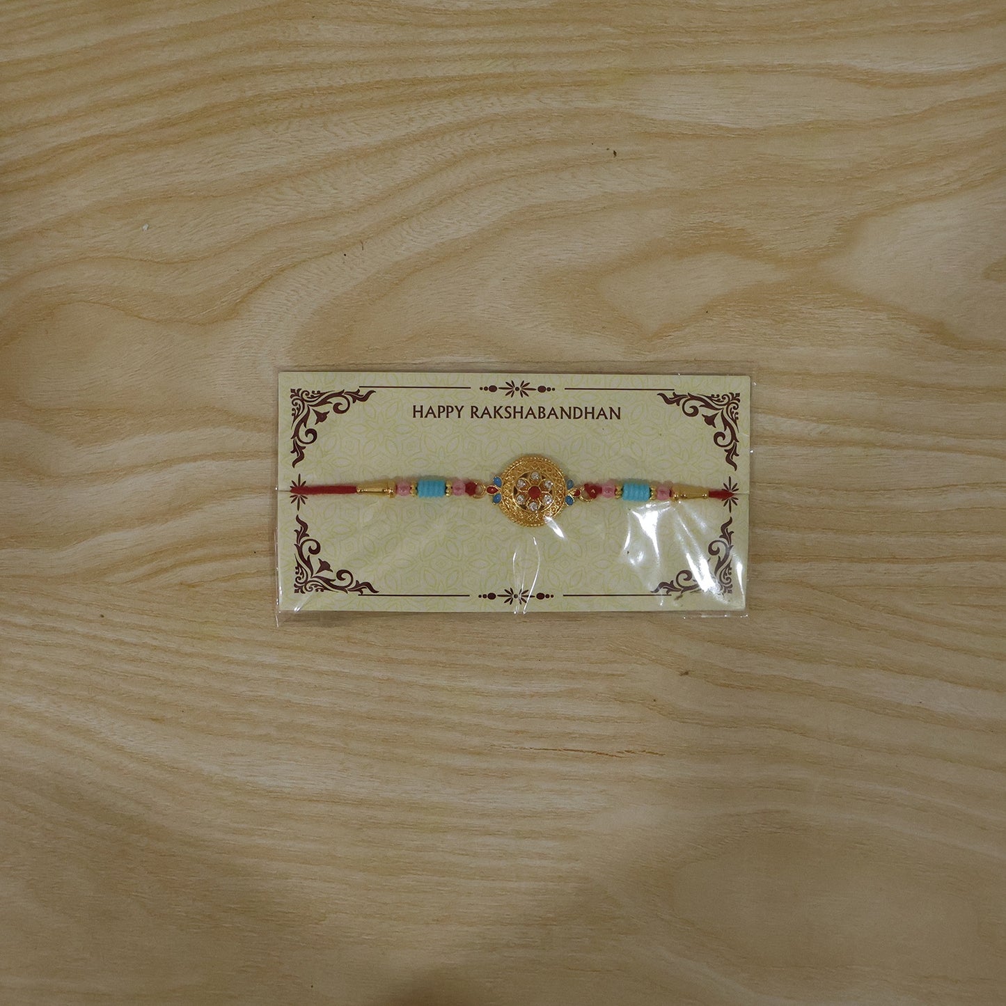 Durable construction of Round Diamond Designer Rakhi for festive events