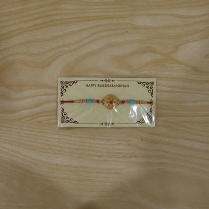 Durable construction of Round Diamond Designer Rakhi for festive events