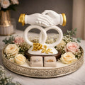 Elegant Handshake Showpiece with Ring Base for Home Decor