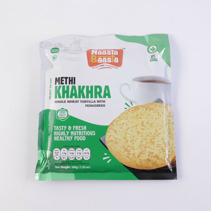 Naasta Baasta Methi Khakhra Healthy Whole Wheat Tortilla with Fenugreek Ready To Eat Tasty & Fresh Snack(200gm)