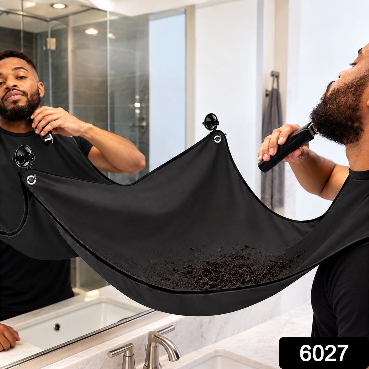 Beard Apron for Men, Shaving Cape with Suction Cups for Clean Trimming (1 Pc)