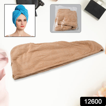 Microfiber Hair Wrap Towel Cap – Quick-Dry, Absorbent Turban Cap (1 Pc)