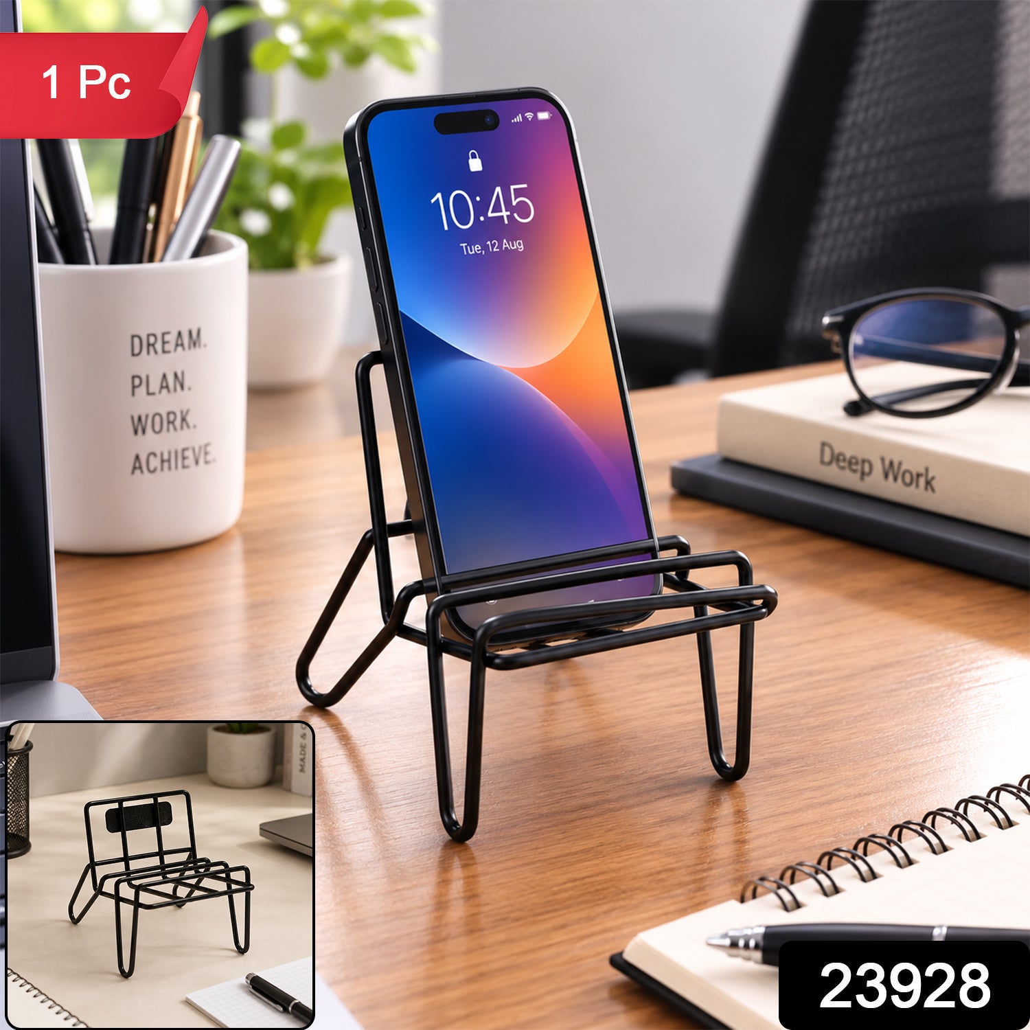 Apex Chair Design Mobile Holder Stand Metal Wire Phone Stand for Desk (1 Pc)