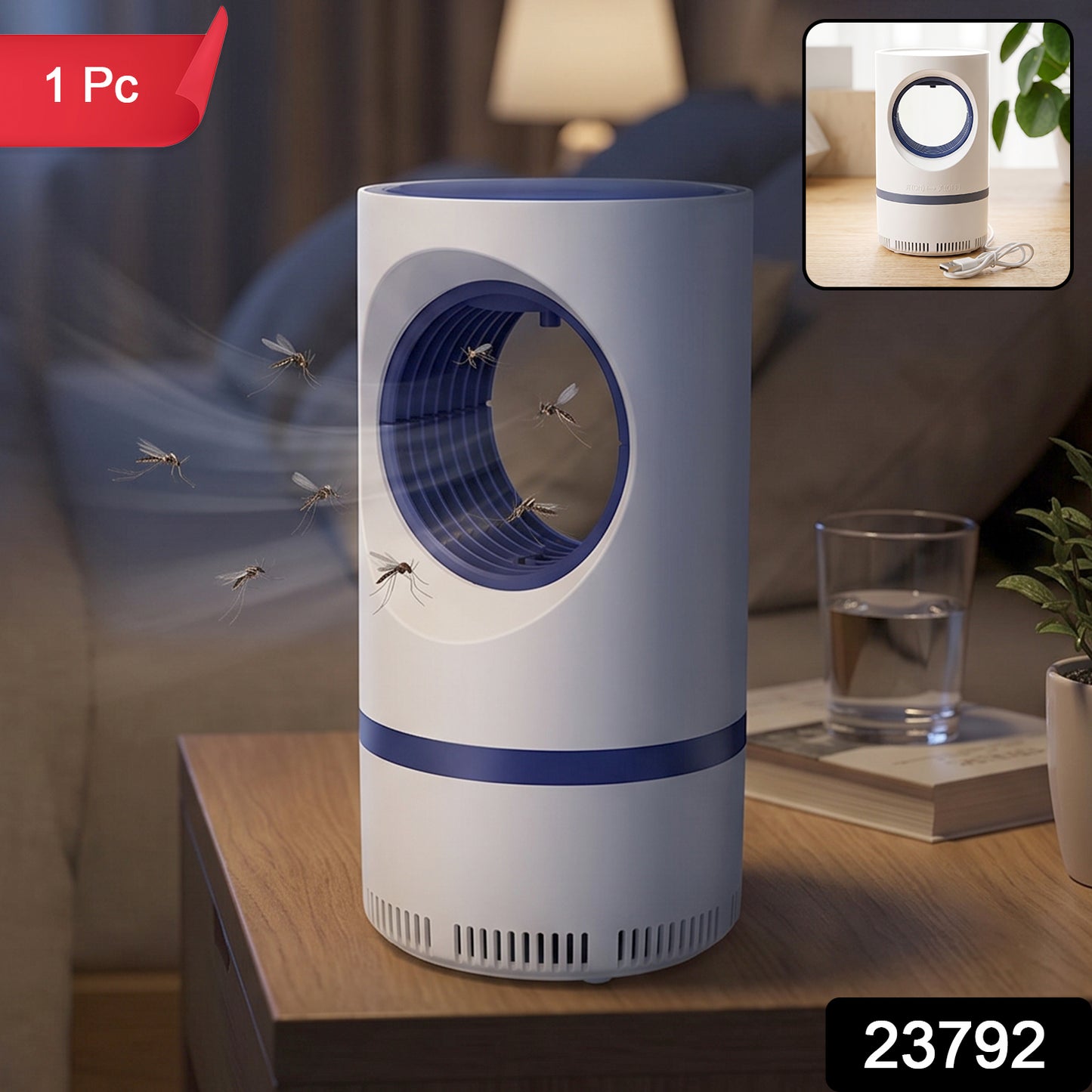Electric USB Mosquito Killer Lamp Suction Trap Indoor Insect Killer (1 Pc)