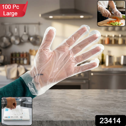 Disposable Clear Plastic Kitchen Gloves Pack