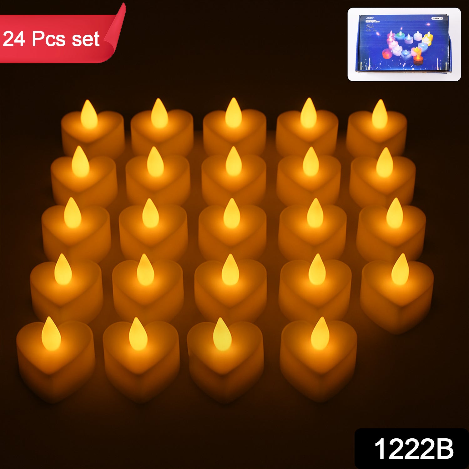 Festival Decorative LED Tealight Candles – Battery Operated for Party, Wedding, Birthday & Gifts (24 Pc Set)